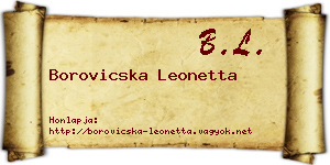 Borovicska Leonetta névjegykártya